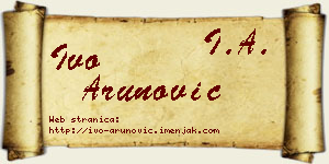 Ivo Arunović vizit kartica